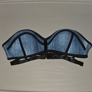 (J35) OP Blue and Black Bikini with Structured Cups